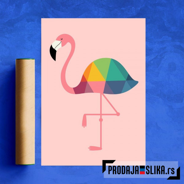 Rainbow Flamingo Time