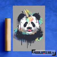 Panda vodenim bojama