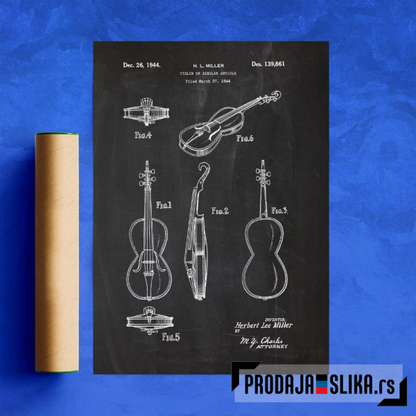 1944 Violin or Similar Article - Patent Drawing