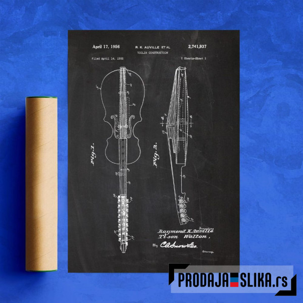 1952 Violin Construction - Patent Drawing