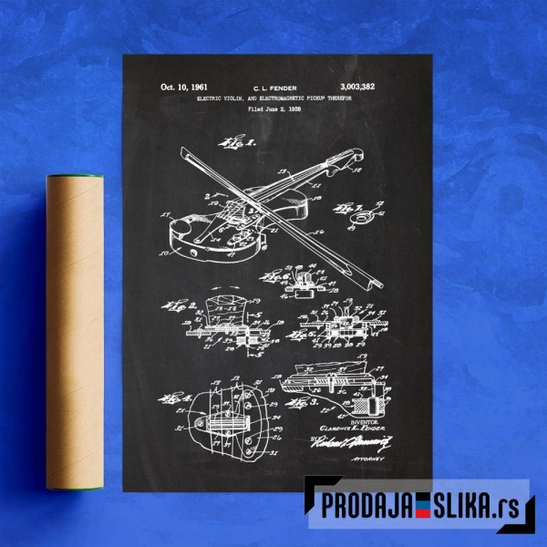 1958 Electric Violin - Patent Drawing