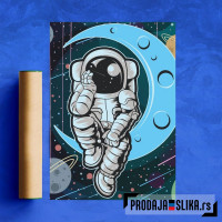 Astronaut Sits On Asteroid