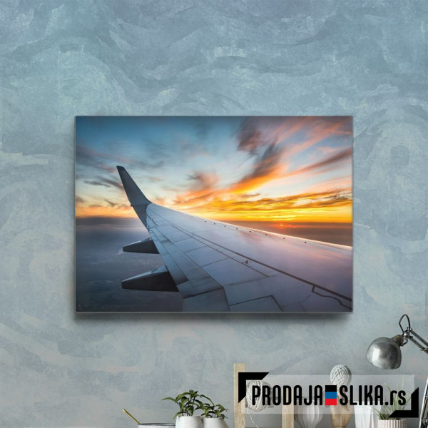 Airplane Wing Sunset