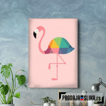 Rainbow Flamingo Time