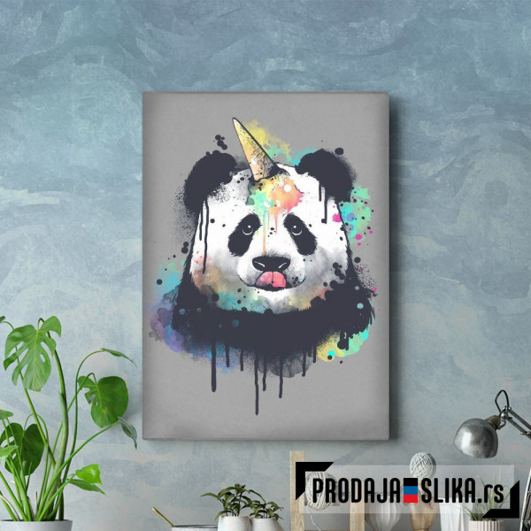 Panda vodenim bojama