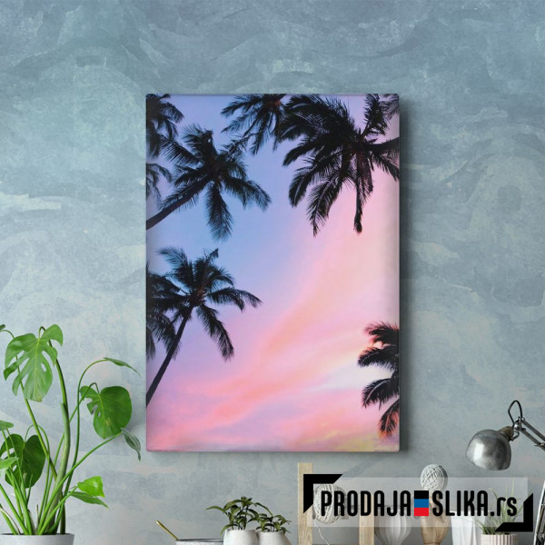 Palm Trees Purple Sky