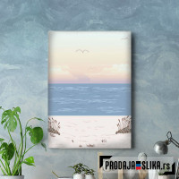 Sandy Beach Sea Painted