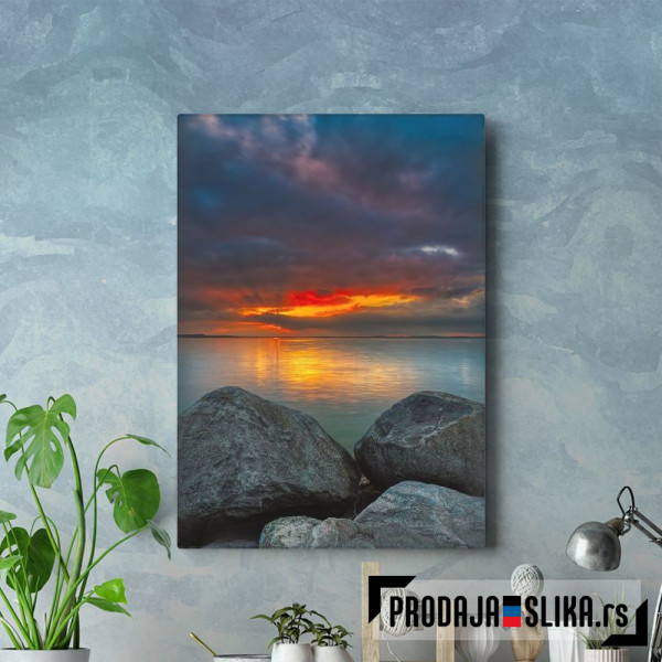 Stones At The Sea Sunset