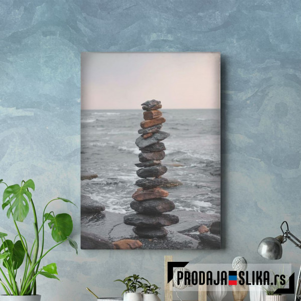 Stones Pyramid At The Sea