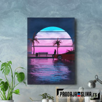 Outrun Beach Sunset
