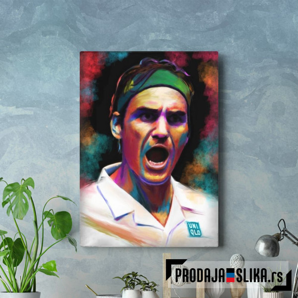 Roger Federer painting