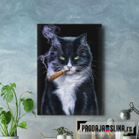 Cool Tuxedo Cat with Cigar